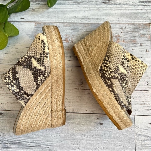 Kanna Women’s Snake Skin Wedge Espadrilles Open‎ Toe Shoes Size 36 - Picture 7 of 12